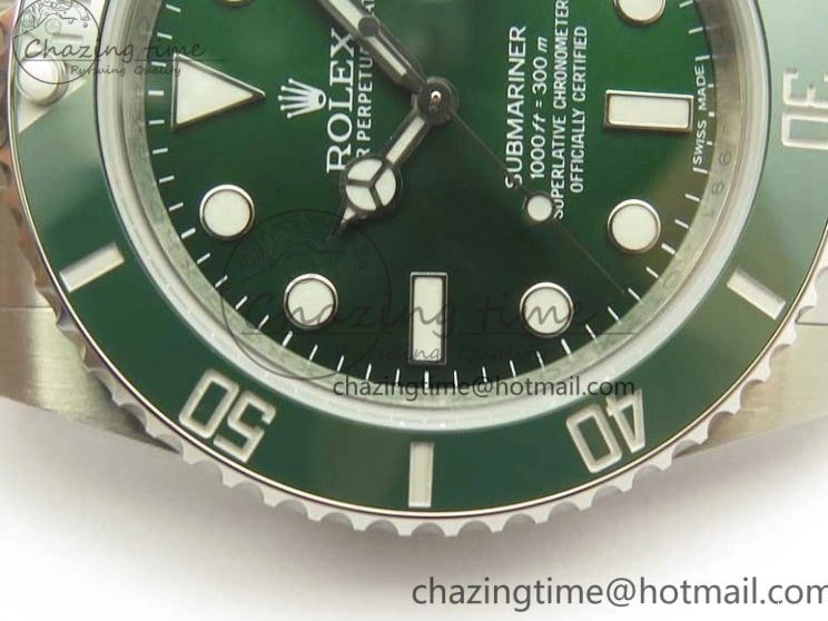Best Edition Free LV Cover) SA3135( R Green DJF Ceramic SS on Bracelet 116610 1:1 Submariner 0514